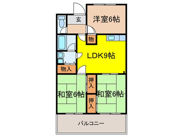 清涼ハイツの物件間取画像